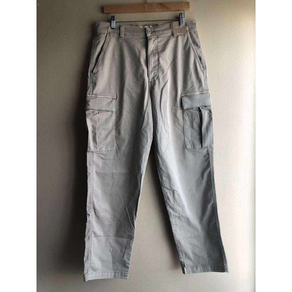 New Madewell Mens The Straight Cargo Pant Ivory Gray Size 32x32